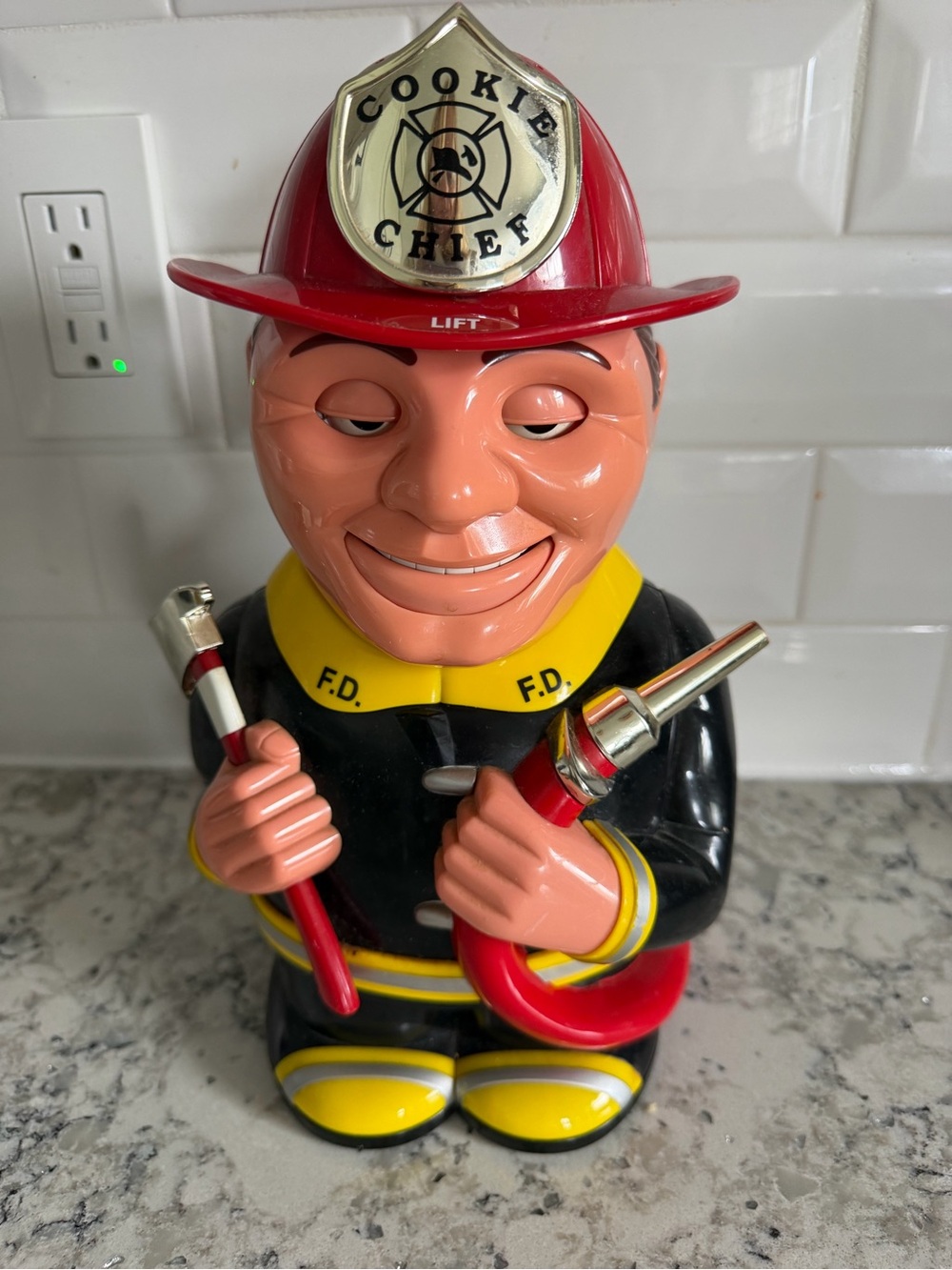 Vintage Fireman "Cookie Chief" Talking Cookie Jar
